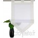 1Pièce Brise Bise Transparent Rideau Voilage à Pattes avec Pompon Décoration de Fenêtre Chambre Cuisine Café LxH/100x140cm  Beige - B07HGWSHWG